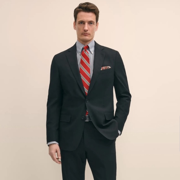 Brooks Brothers Explorer Regent Fit Wool Suit Jacket Black 38S